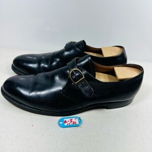 Alden Men’s Black Leather Monk Strap Loafers 11 US Dress Shoes Genuine Leather